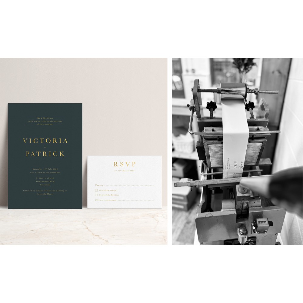 'Any Design' Foil Pressed Letterpress Style Invitation Sample