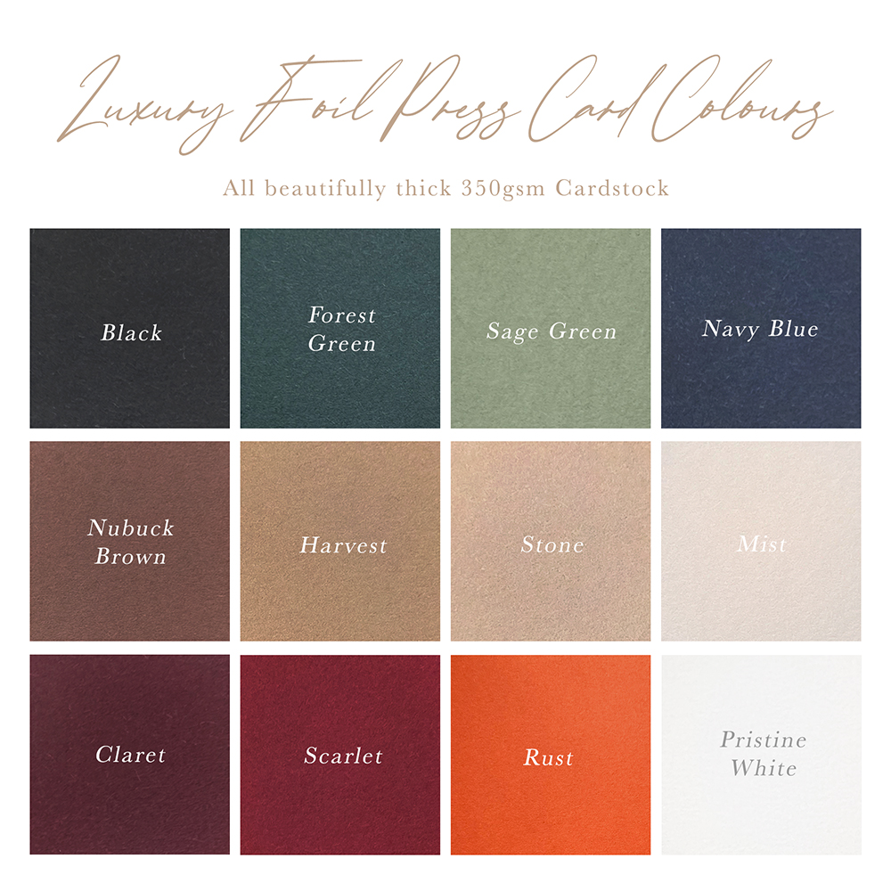 'MM02' Full Foil Press Letterpress Style Save the Date