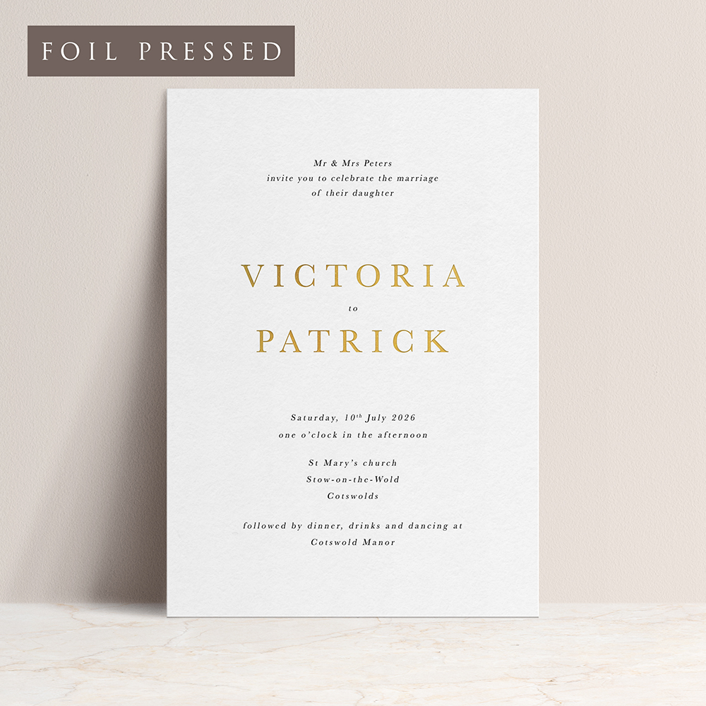 'Buckingham' Foil Press & Print | Letterpress Style Invitation