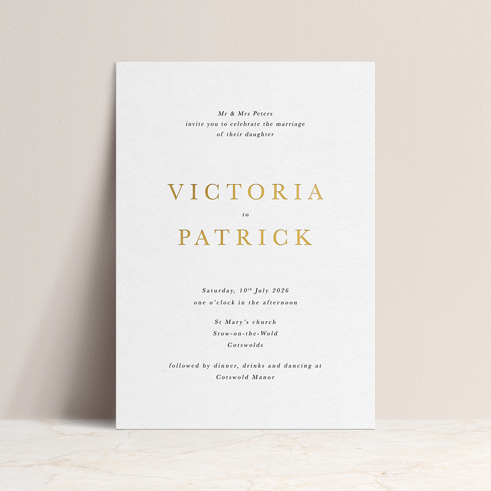 'Buckingham' Foil Press & Print | Letterpress Style Invitation