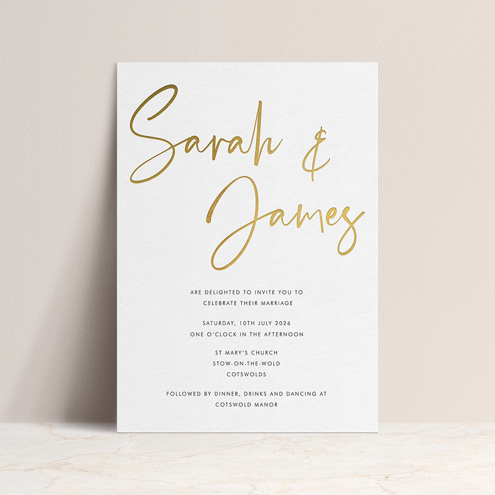 'Grace' Foil Press & Print | Letterpress Style Invitation