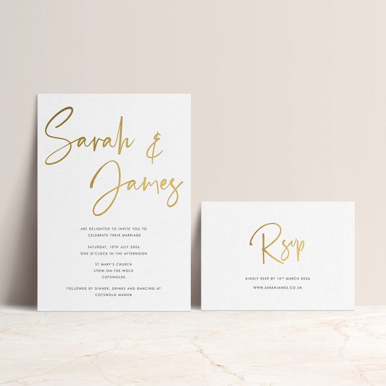 'Grace' Foil Press & Print | Letterpress Style Invitation