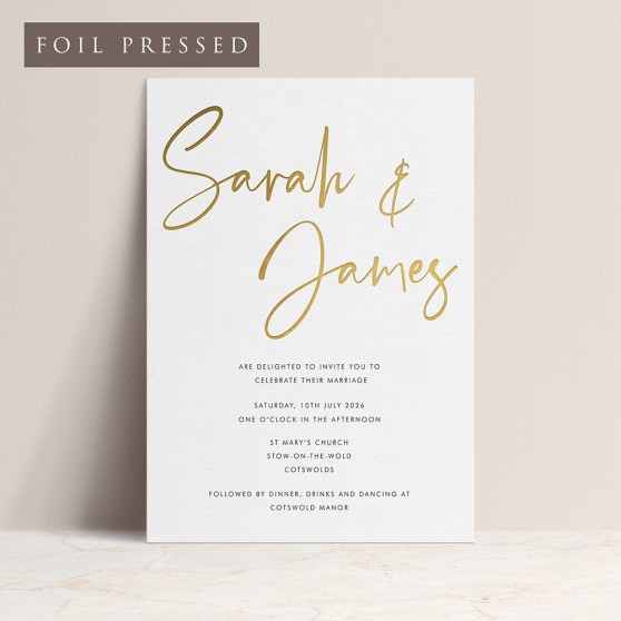 'Grace' Foil Press & Print | Letterpress Style Invitation