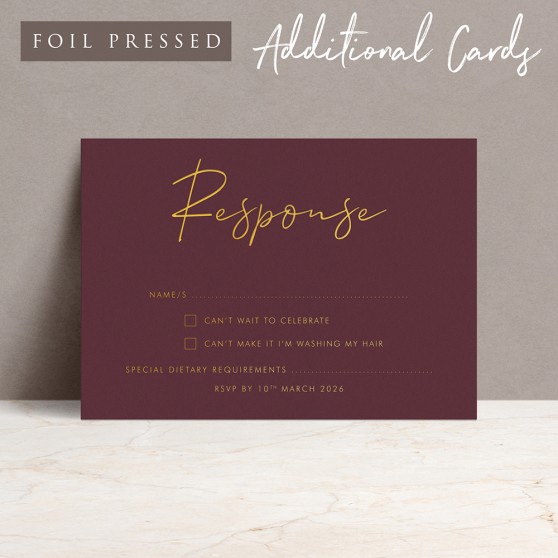 'Hermione' Full Foil Press Additional Cards for Invitation