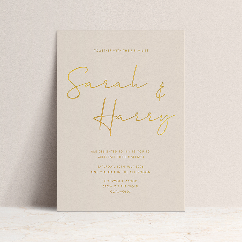 'Hermione' Full Foil Pressed Letterpress Style Invitation