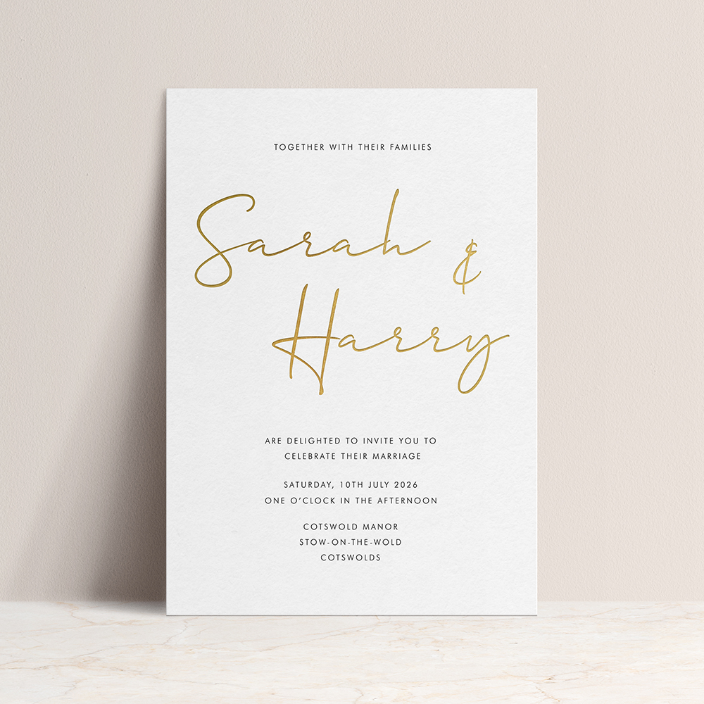 'Hermione' Foil Press & Print | Letterpress Style Invitation