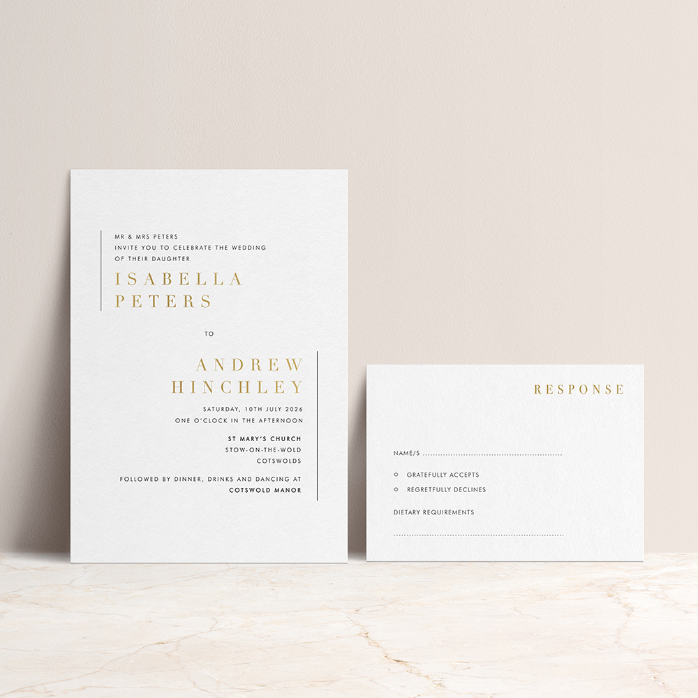 'Any Design' Print & Foil Press Additional Cards for Invitation