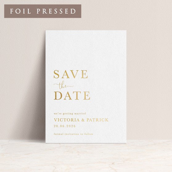 'Arthur' Full Foil Press Letterpress Style Save the Date