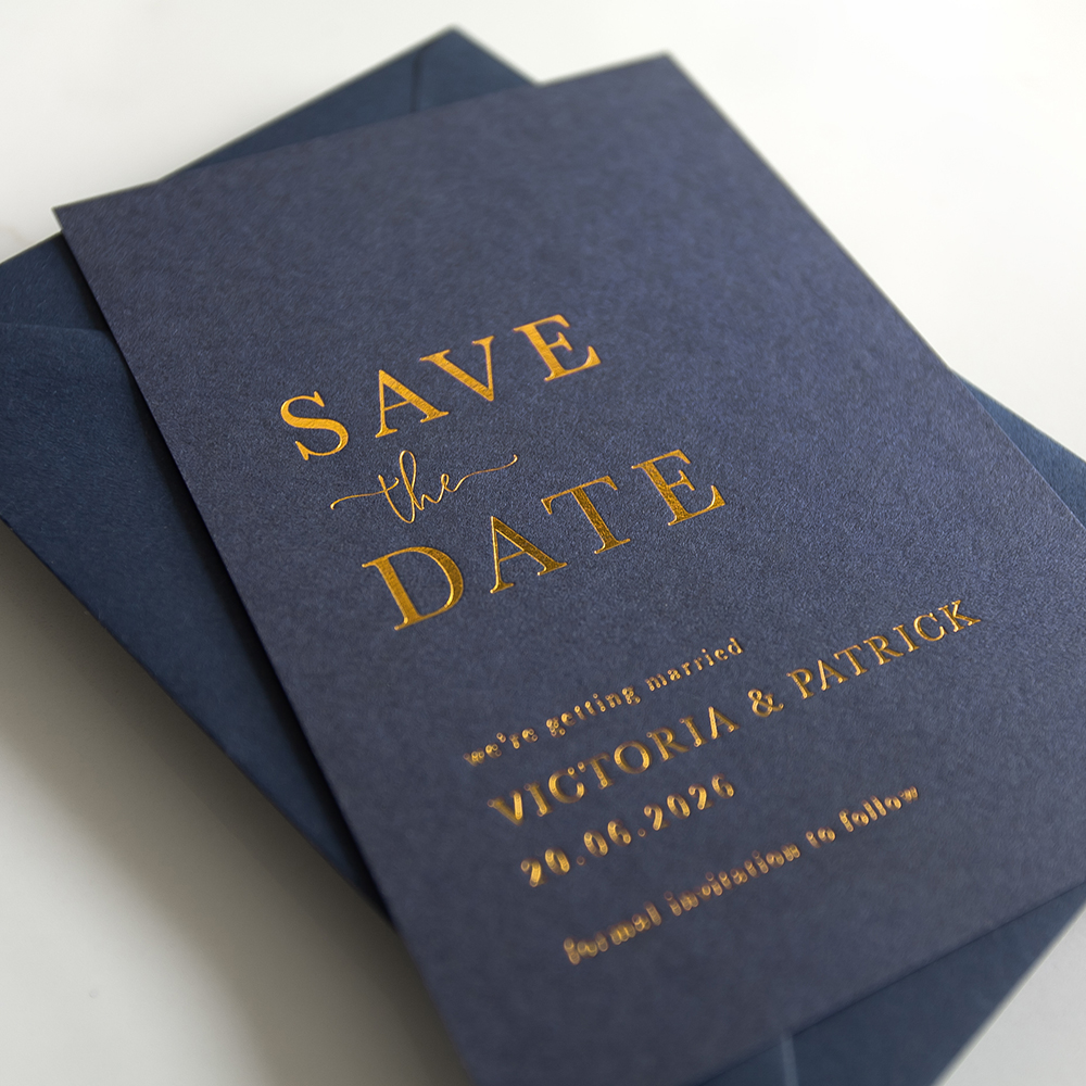 'Arthur' Full Foil Press Letterpress Style Save the Date