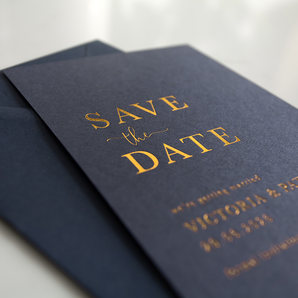 'Arthur' Full Foil Press Letterpress Style Save the Date