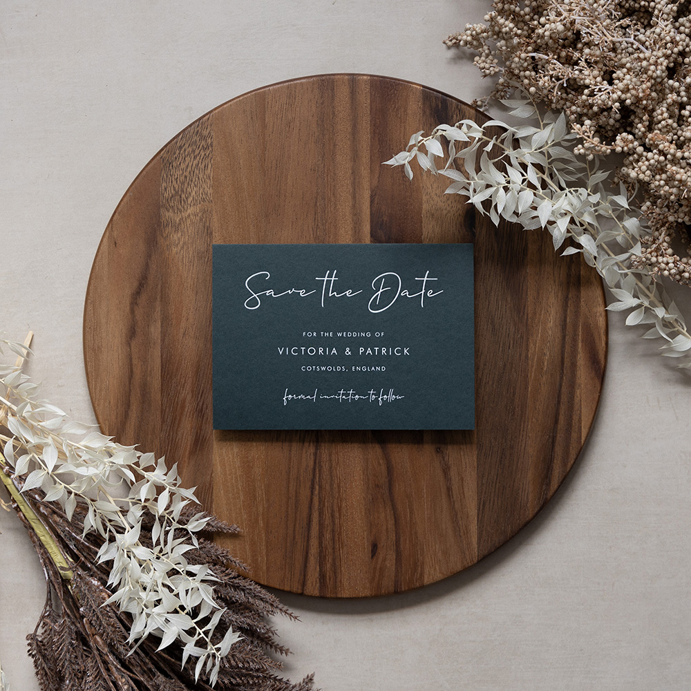 'MM02' Full Foil Press Letterpress Style Save the Date