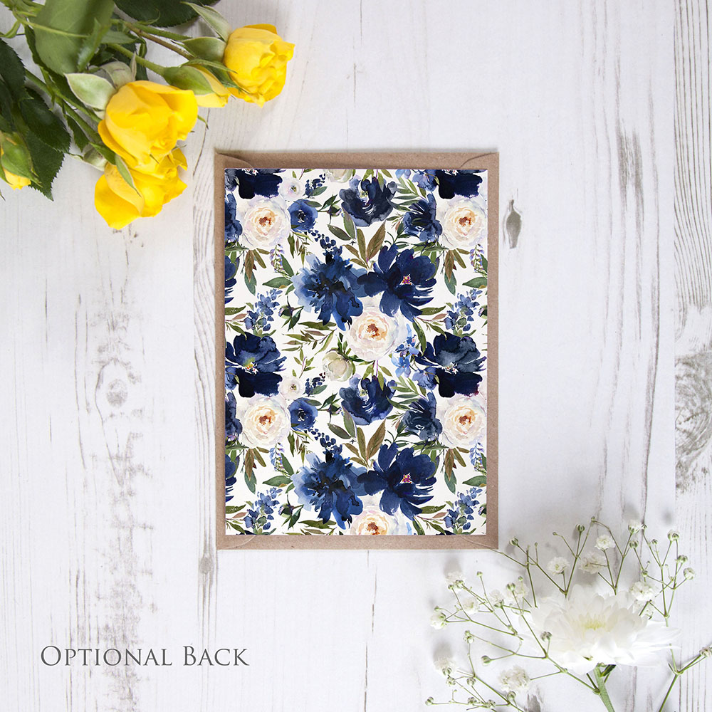 'Blue Velvet' Standard Wedding Invitation