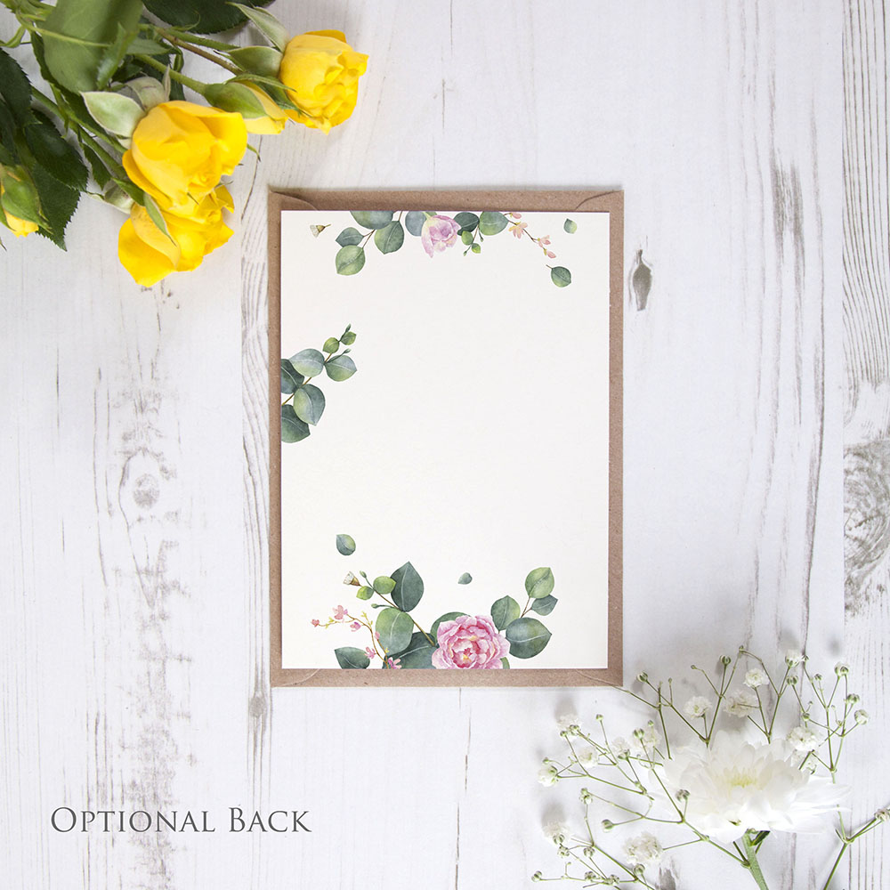 'Eucalyptus Blush' Standard Wedding Invitation