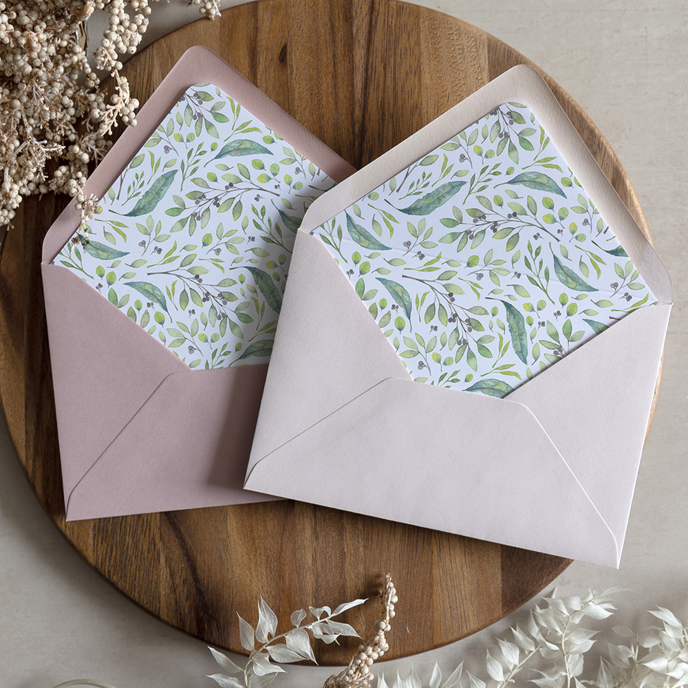 'Arabella' Printed Envelope Liner Sample with Envelope