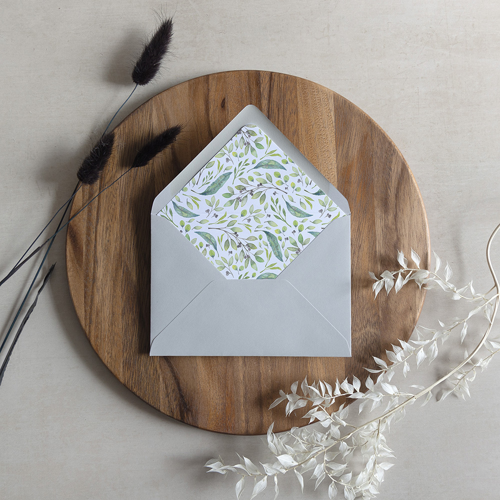 'Arabella' Printed Envelope Liner Sample with Envelope