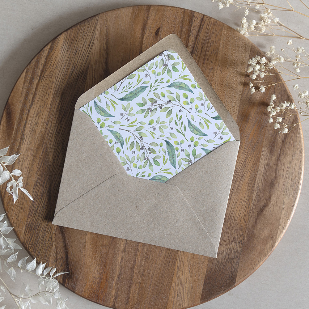 'Arabella' Printed Envelope Liner Sample with Envelope