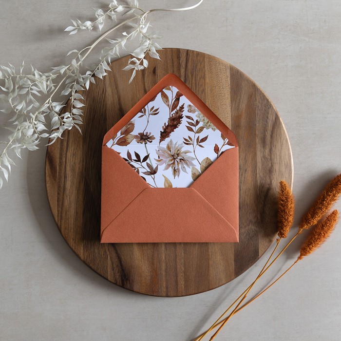 'Autumn Garden' Printed Envelope Liner with Envelope