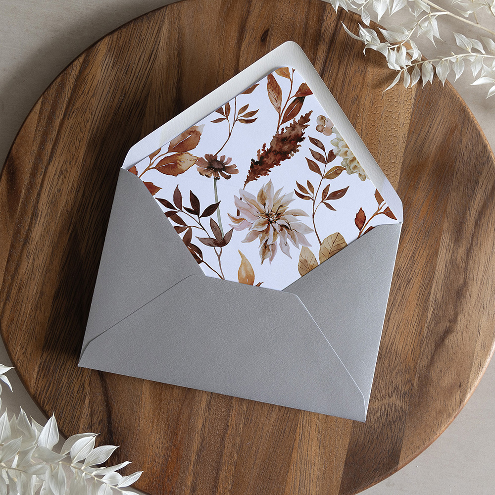 'Autumn Garden' Printed Envelope Liner with Envelope
