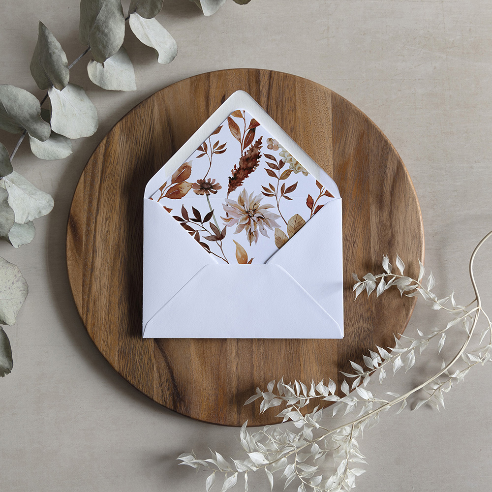 'Autumn Garden' Printed Envelope Liner with Envelope