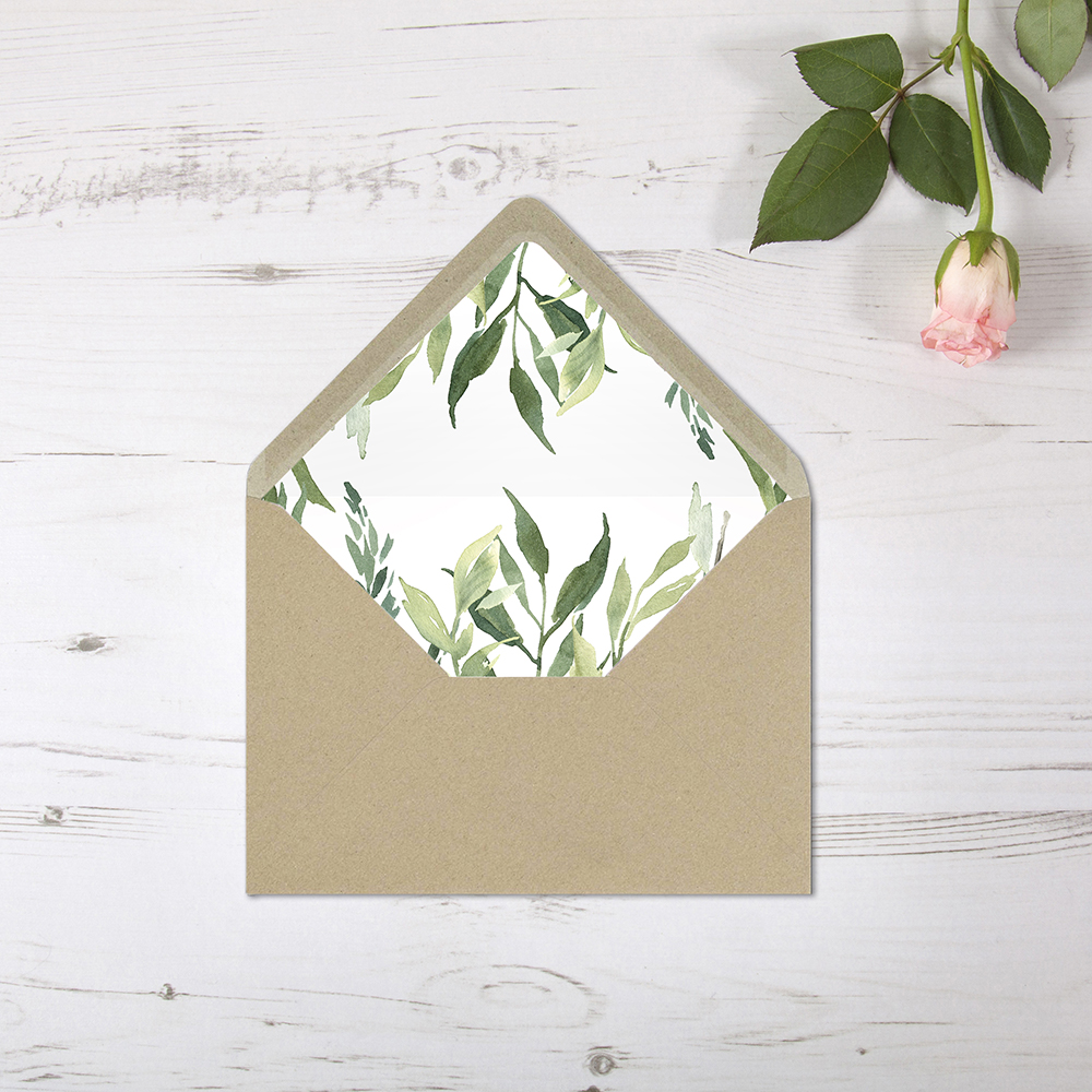 'Back to Nature' Printed Envelope Liner Sample with Envelope