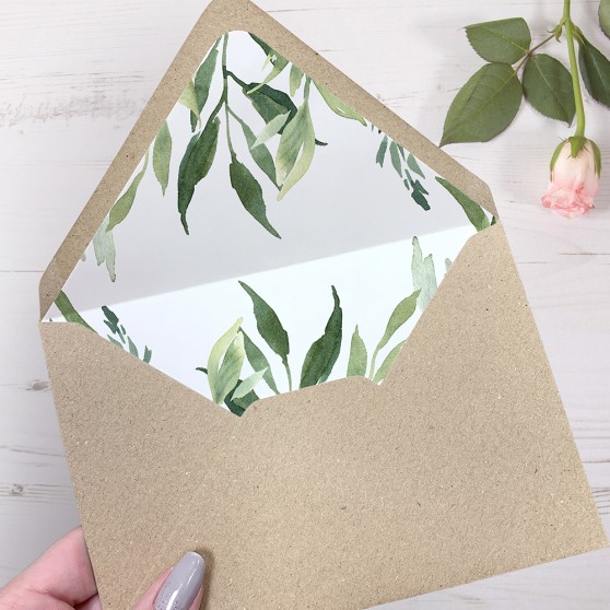 'Back to Nature' Printed Envelope Liner Sample with Envelope