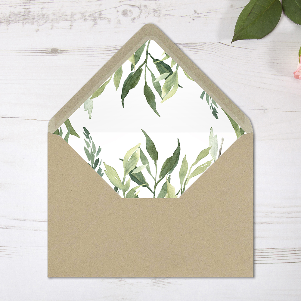 'Back to Nature' Printed Envelope Liner Sample with Envelope