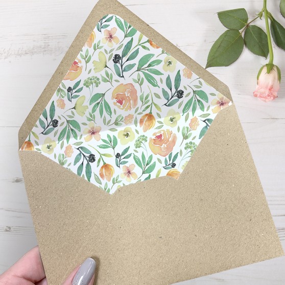 'Bella' Printed Envelope Liner Sample with Envelope