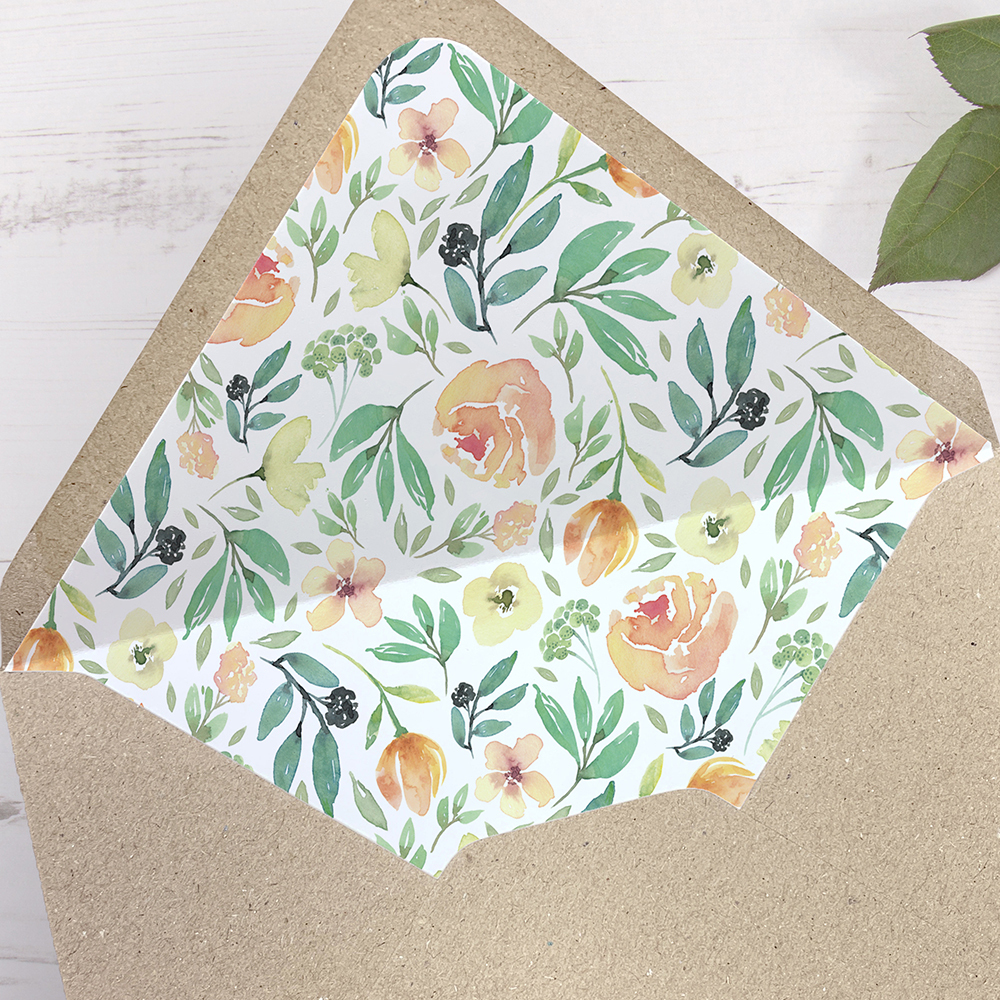 'Bella' Printed Envelope Liner with Envelope