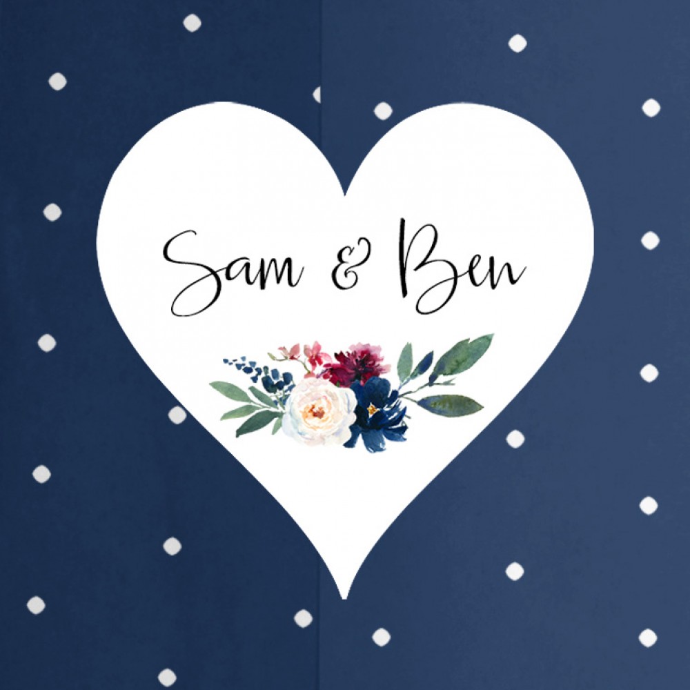 'Blue & Red Velvet' Printed Gatefold Wedding Invitation