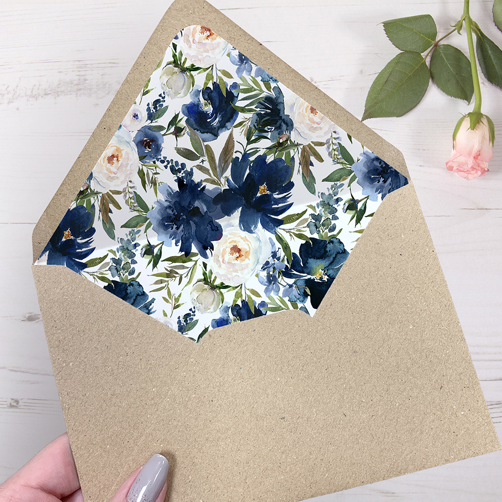 'Blue Velvet' Folded Foil Invite