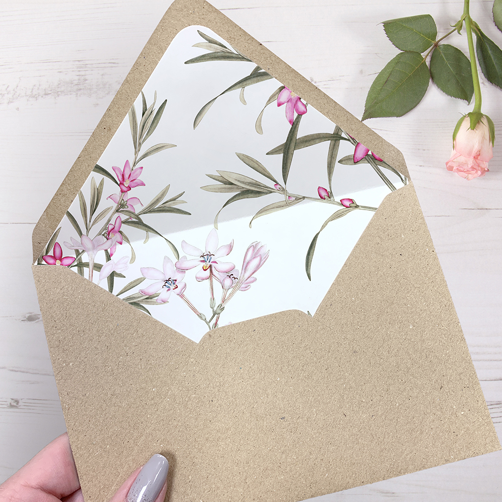 'Pink Botanical' Gatefold Invite