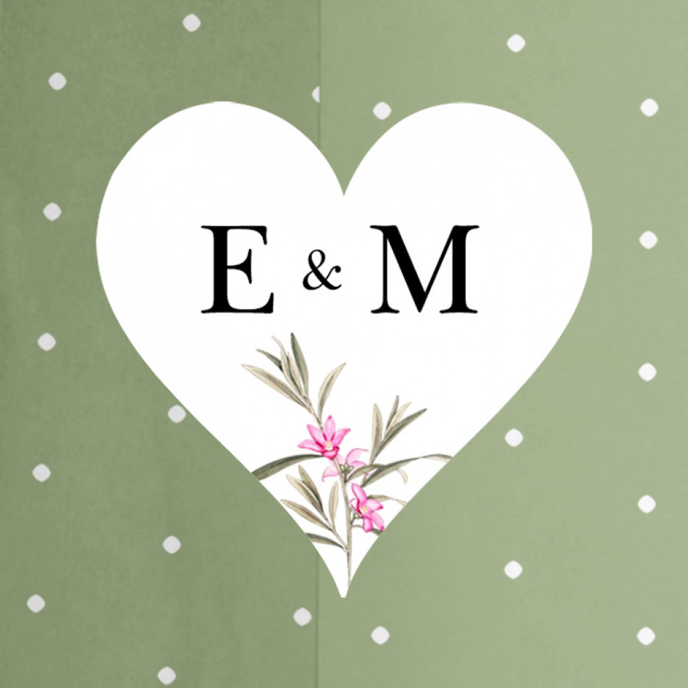 'Pink Botanical' Tri Fold Wedding Invitation