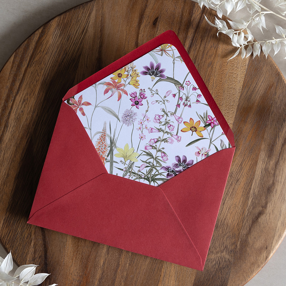 'Wild Botanical' Printed Envelope Liner with Envelope