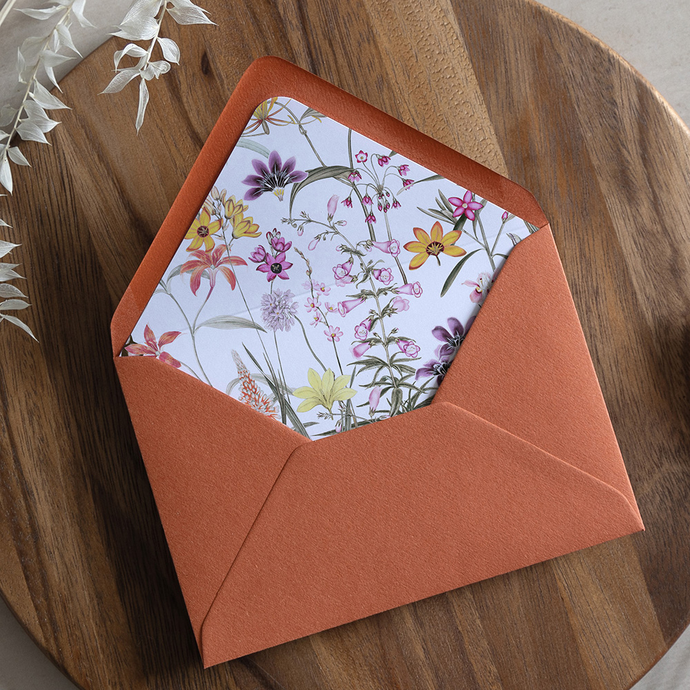 'Wild Botanical' Printed Envelope Liner Sample with Envelope