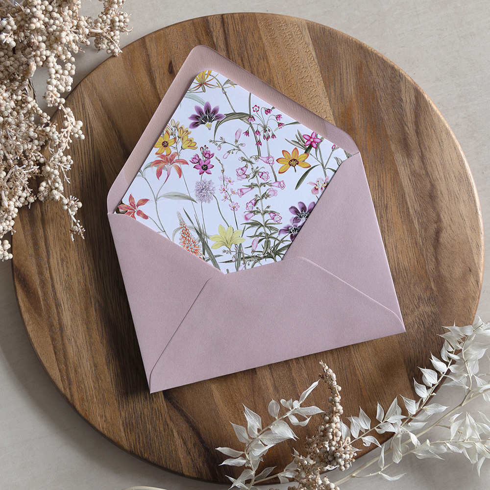 'Wild Botanical' Printed Envelope Liner Sample with Envelope