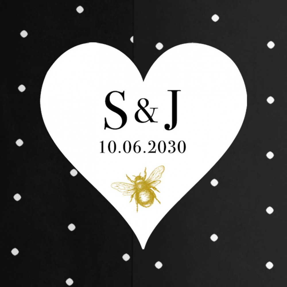 'Bumble Bee' Hole-punched Wedding Invitation