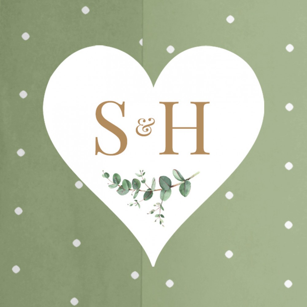 'Campagna Eucalyptus CP01' Standard Wedding Invitation Sample