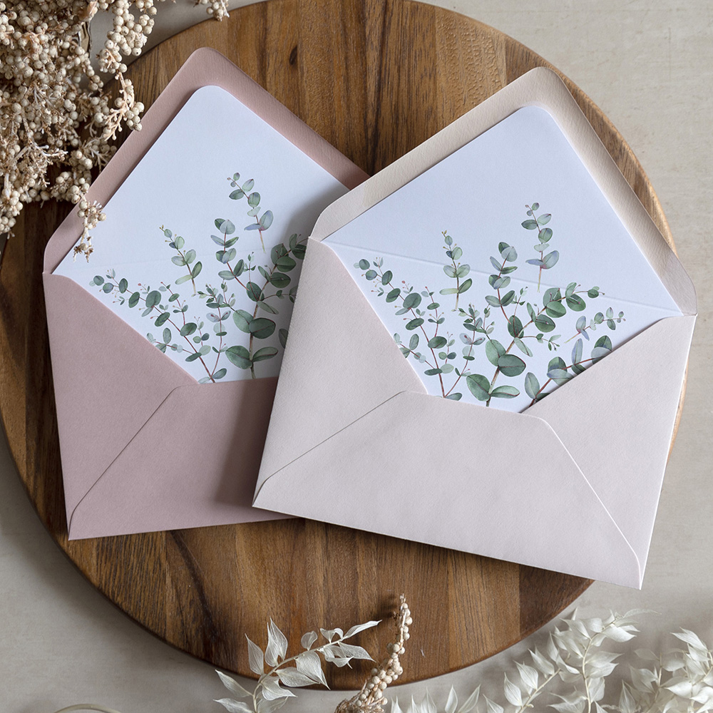 'Campagna Eucalyptus' Printed Envelope Liner with Envelope