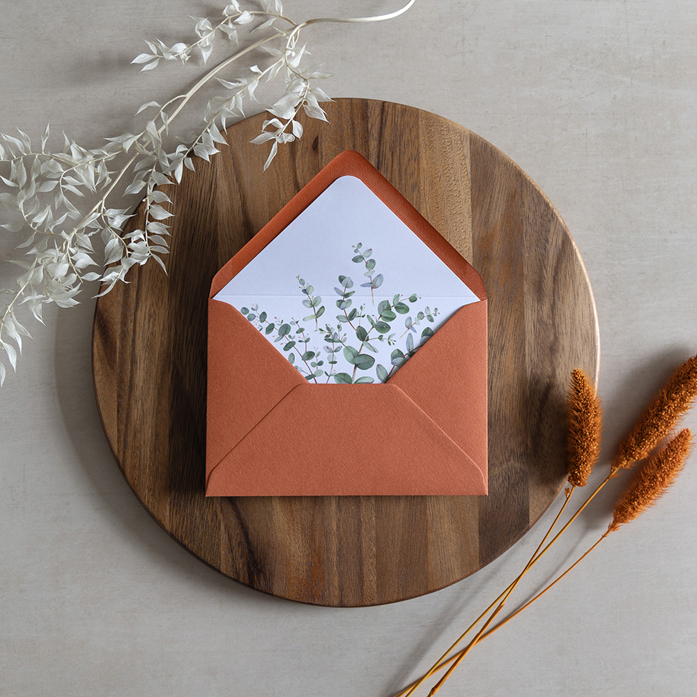 'Campagna Eucalyptus' Printed Envelope Liner with Envelope