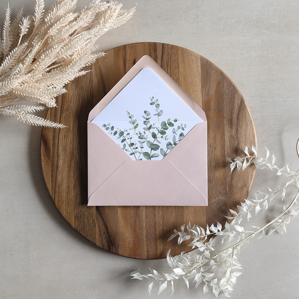 'Campagna Eucalyptus' Printed Envelope Liner with Envelope