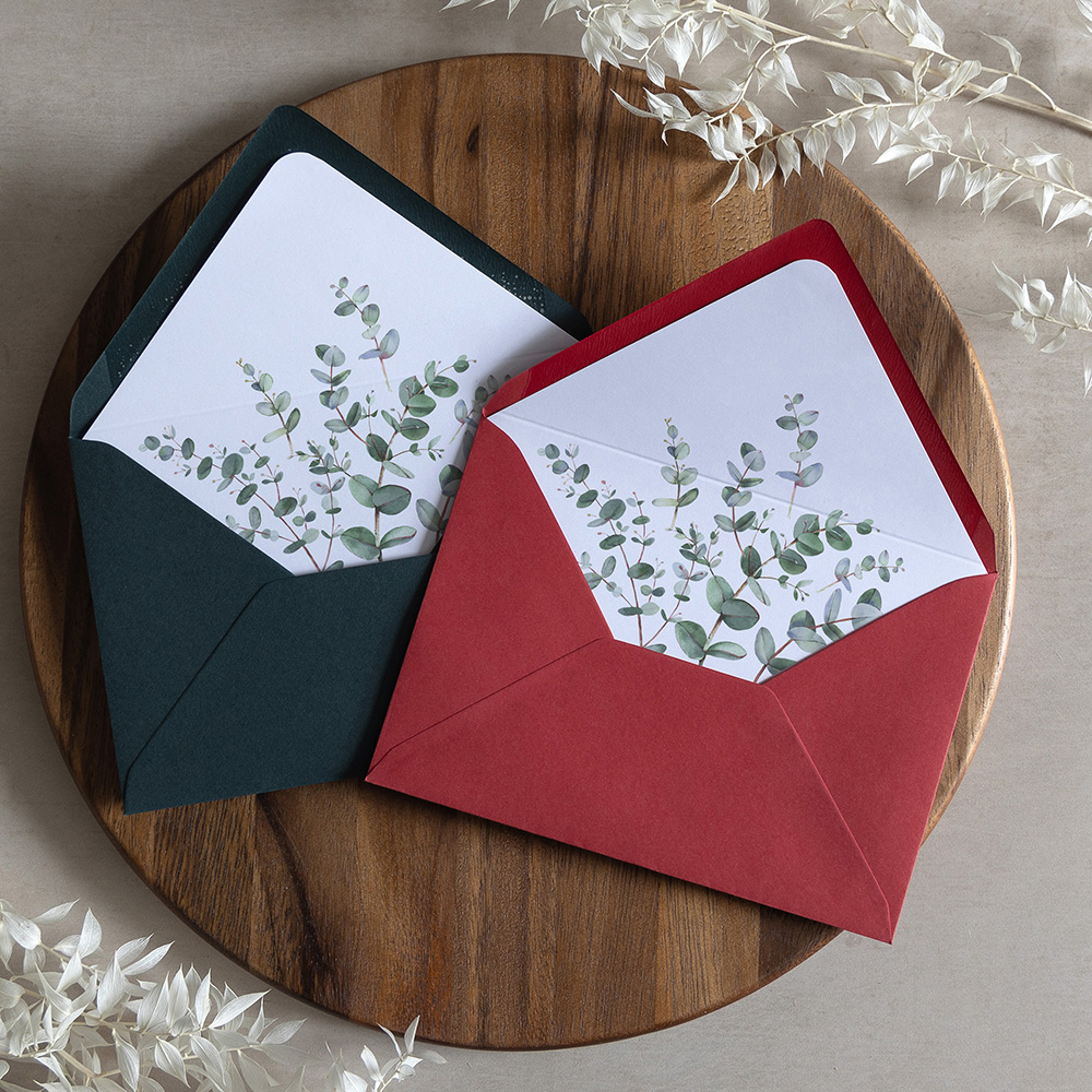'Campagna Eucalyptus' Printed Envelope Liner with Envelope