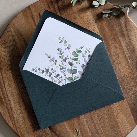 'Campagna Eucalyptus' Printed Envelope Liner with Envelope