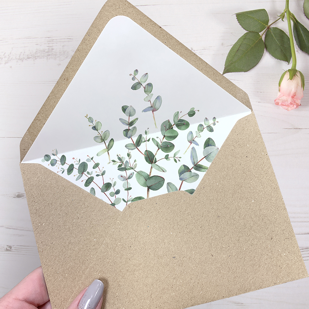 'Campagna Eucalyptus' Pocketfold Wedding Invitation