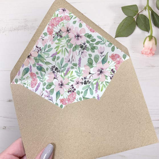 'Chloe' Printed Envelope Liner Sample with Envelope