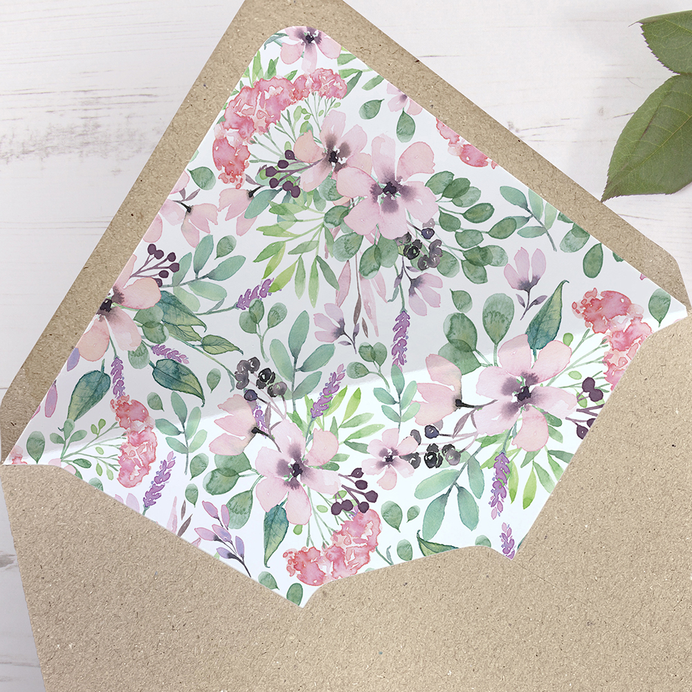 'Chloe' Printed Envelope Liner Sample with Envelope