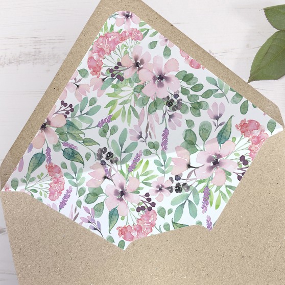 'Chloe' Printed Envelope Liner Sample with Envelope