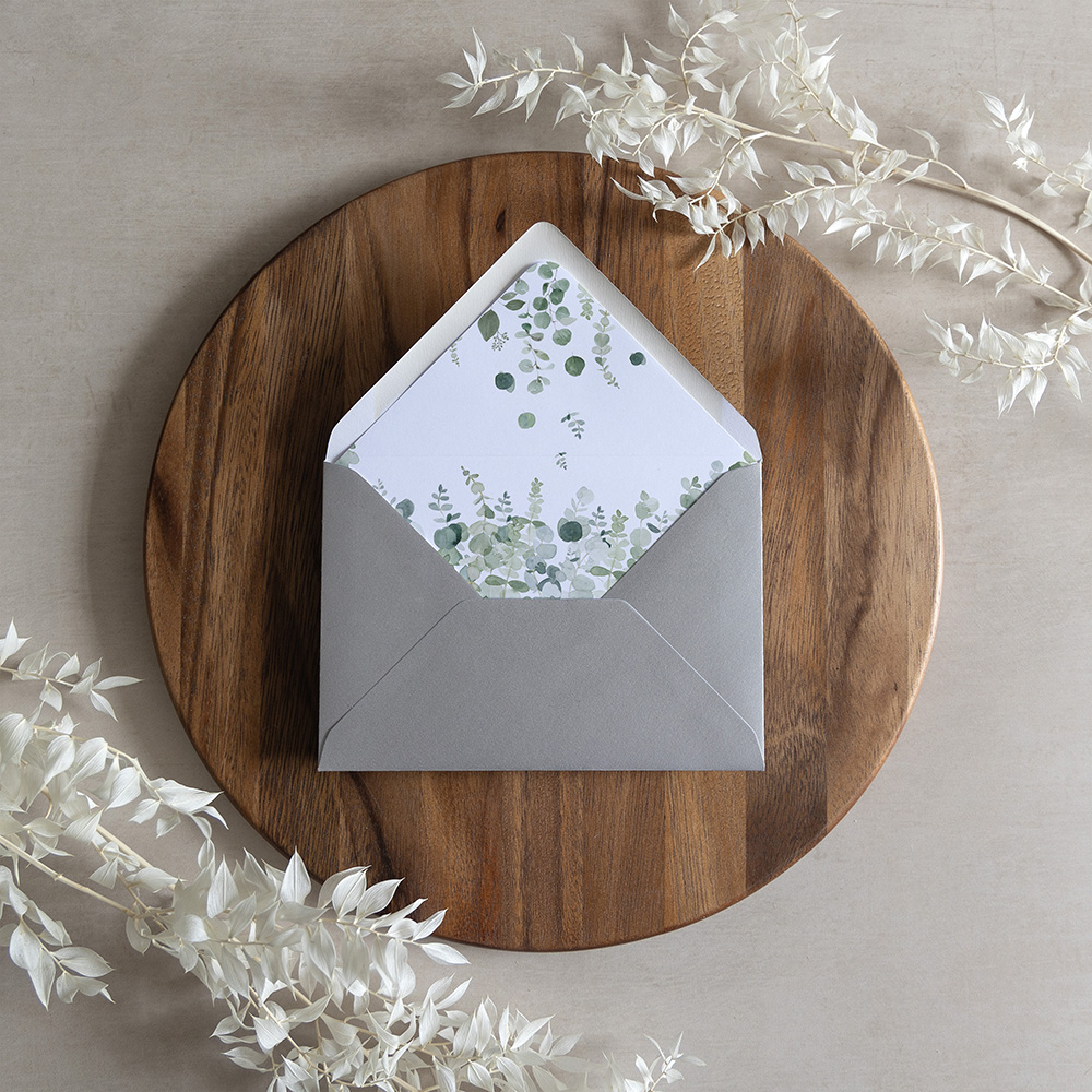 'Classic Eucalyptus' Printed Envelope Liner with Envelope