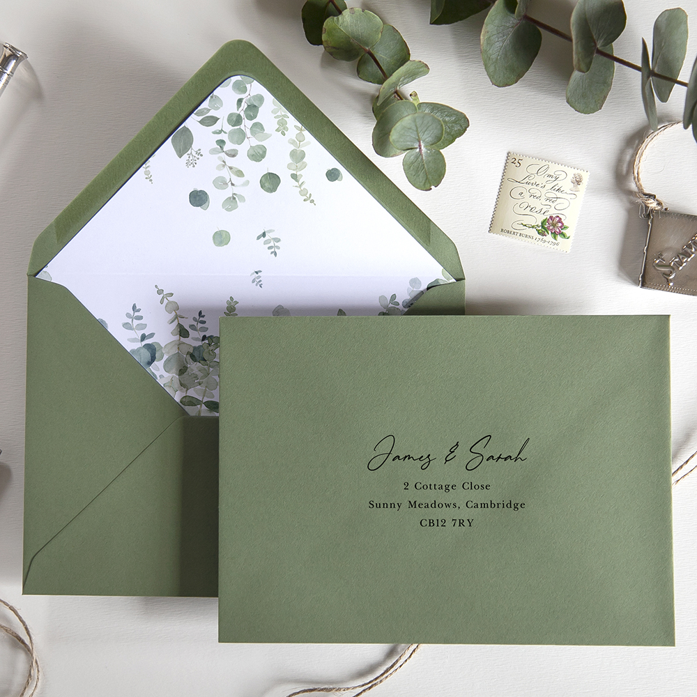 'Classic Eucalyptus CE18' Foil Save the Date Sample