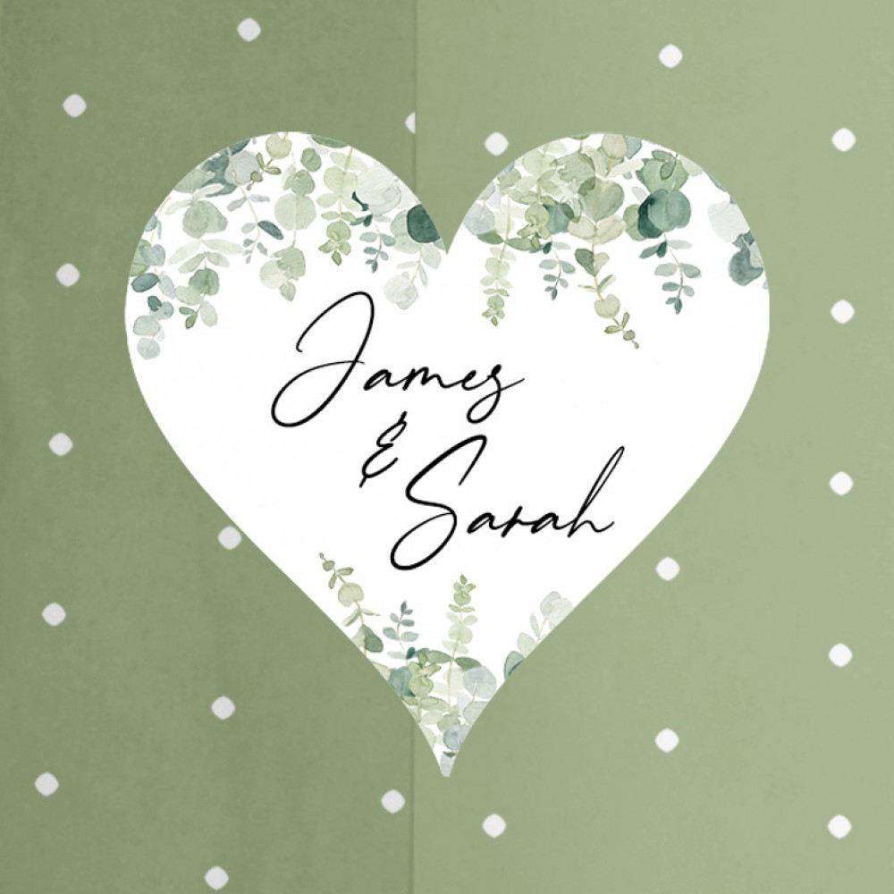 'CE14 Classic Eucalyptus' Standard Wedding Invitation Sample