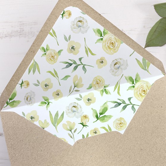 'Daphne' Printed Envelope Liner Sample with Envelope